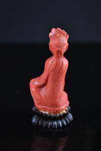 Antique Chinese Finely Carved Coral Figure  
