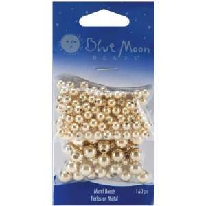 Blue Moon Value Pack Metal Beads Gold 160/Pkg 4mm&6mm Round (BMVPBM 