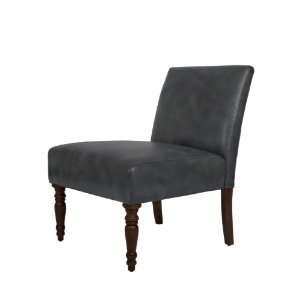   HOME Bradstreet Chair in Renu Leather Charcoal Gray