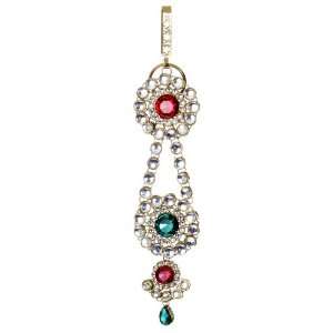  Bridal Kundan Keyring Challa with Red & Green Stones 