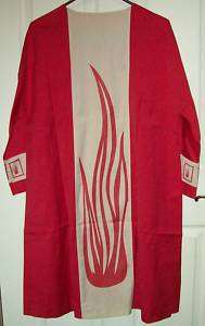 Vintage Catholic Confirmation Tunic/Gown Red Flames 50  