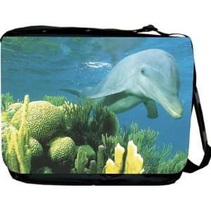  Rikki KnightTM Dolphin in Water Messenger Bag   Book Bag 