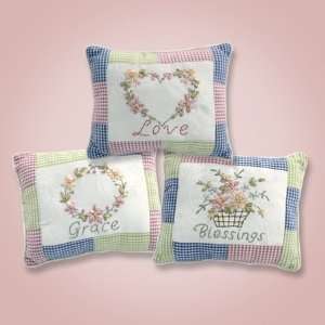  Ribbon Embroidered Pillows (Set of 3) 