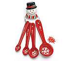 Hand Painted Ceramic Snowman Measuring Spoons Gift Set