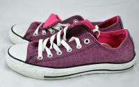   Mens 6 Womens 8 Pink & Black Sneakers Canvas Textile Good Cond  