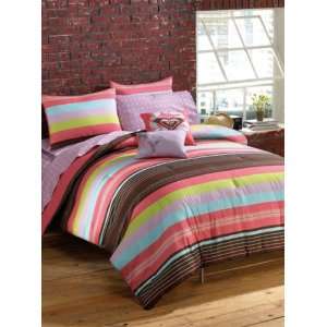  Roxy Summer Stripe Twin size 7 piece Bed in a Bag with 