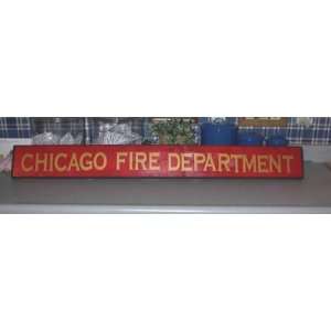  Large Chicago Fire Department Wood Sign