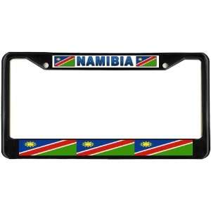 Namibia Namibian Flag Black License Plate Frame Metal Holder