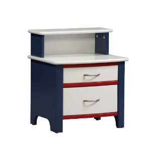  Kids Night Stand in Red Blue White Finish   Admiral 