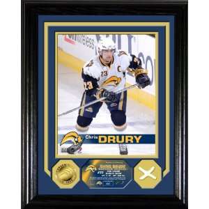 Chris Drury Buffalo Sabres Photo Mint with Game Used Net