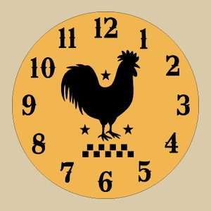   Stencil~Rooster~ Stars Checkerboard Paint Country Kitchen Folk  