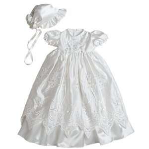  Girls Ivory Christening Gown With Matching Hat 3 6 Months 