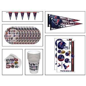   Texans Gold Football Theme Party Supplies Package