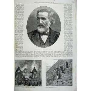   1887 Giuseppe Verdi Composer Church Cork Fire Pyramid