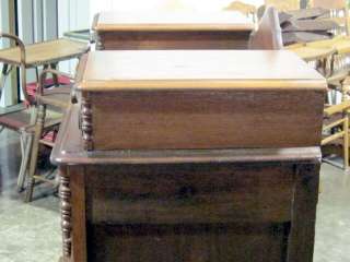 Antique Walnut Chiffonier Chest Of Drawers w Wood Pulls  