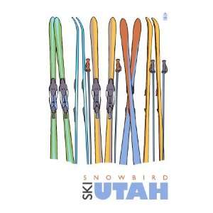  Snowbird, Utah, Skis in the Snow Premium Poster Print 