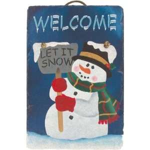   Collection Handmade in Maine Stenciled 8x12 Slate Let it Snow Sign
