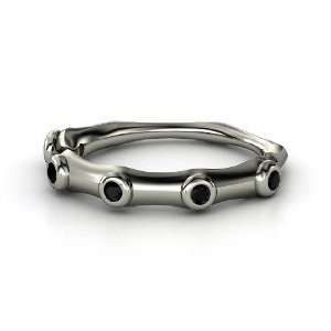 Bamboo Ring, Sterling Silver Ring with Black Onyx Jewelry