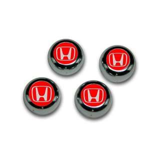  Honda Red ABS Chrome Snap Caps Automotive