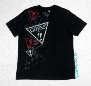 Guess Man T shirt V  Neck Short Sleeves Black NWT M  