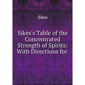   Concentrated Strength of Spirits With Directions for . Sikes Books