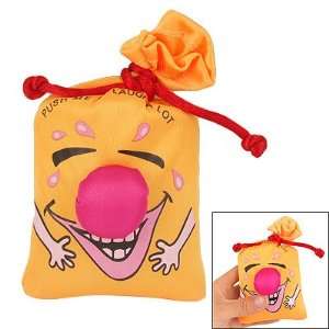  Como Orange Smiley Face Sponge Stuffed Toy Laugh Bag w 