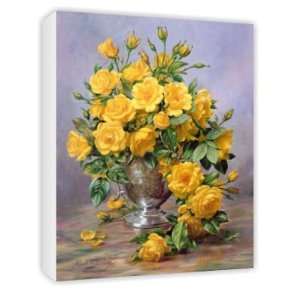 Bright Smile   Roses in a Silver Vase (oil   Canvas   Medium 