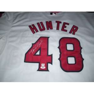   Hunter Autograph Los Angeles Angels Cool Base Jersey Sports