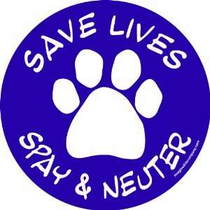   Social Issues Circle, Save Lives Spay and Neuter, Purple