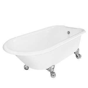 American Bath Factory T140A Windsor Cast Iron Bath Tub with No Faucet 