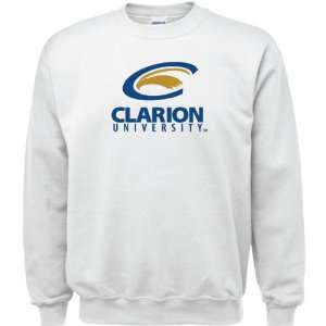  Clarion Golden Eagles White Youth Logo Crewneck Sweatshirt 