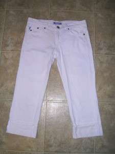 Womens Rock & Republic CHRISSY White Denim Capris Crop Cropped Jeans 