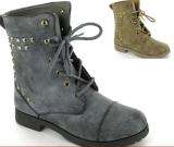 GIRLS BLACK COMBAT ARMY MILITARY BOOTS 10 11 12 13 1 2  