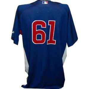  #61 2010 Chicago Cubs Game Used Spring Training Blue Batting 