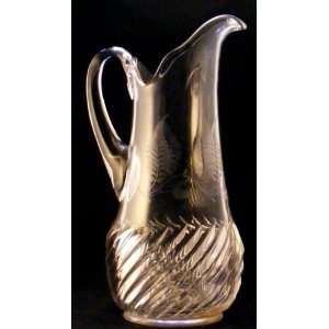 Riverside Glass #348 Rock Rib aka Slashed Swirl pitcher gray cut 