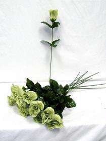 24 GREEN Silk Single Long Stem Rose Buds Wedding Flower  
