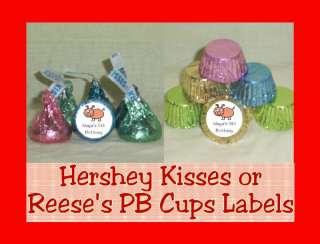 Farm Cow Horse Barn Party Favor Candy Kisses Labels  