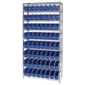  Chrome Wire Shelving Unit with Plastic Bins   WR9 201   12 