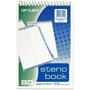 Top Flight Steno Book, Top Wirebound, 6 x 9 Inches, Gregg 