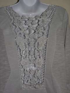 NEW SIMPLY IRRESISTIBLE Womens Sexy Lace Back Gray Top Shirt Size 