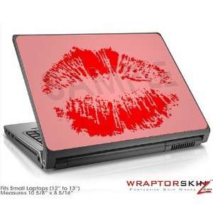  Small Laptop Skin Big Kiss Lips Red on Pink Electronics