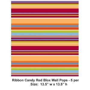   Brewster Wall Pops Blocks Ribbon Candy Red WPB90252