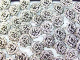   jewelry lots 10pcs ROSE flower silver P rings size 6 9 