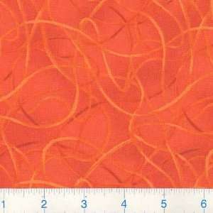  45 Wide Color Kazoo Strings Orange Fabric By The Yard 