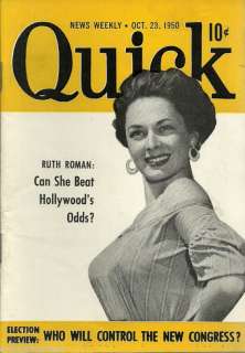 Vintage 1950 QUICK Magazine Pocket Pulp Ruth Roman  
