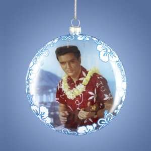  Pack of 6 Elvis Presley Glass Blue Hawaii Christmas Disk 