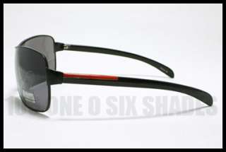 DESIGNERS Shield Sunglasses Metal Oversize Mens BLACK  