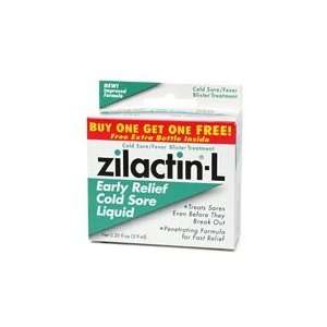  Zilactin L Early Relief Cold Sore Liquid 0.2 oz (2 pack 