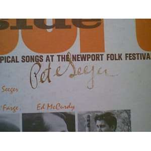 , Pete Newport Broadside LP Signed Autograph Newport Folk Festival 
