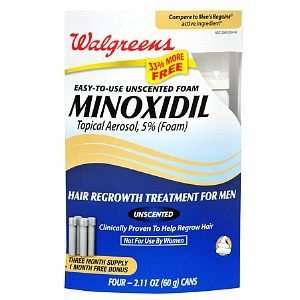  Minoxidil Foam 5% Hair Regrowth Treatment for Men, 4 Month 